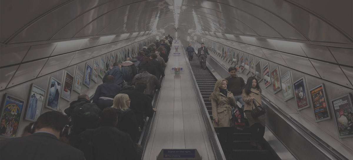Crowded Escalator